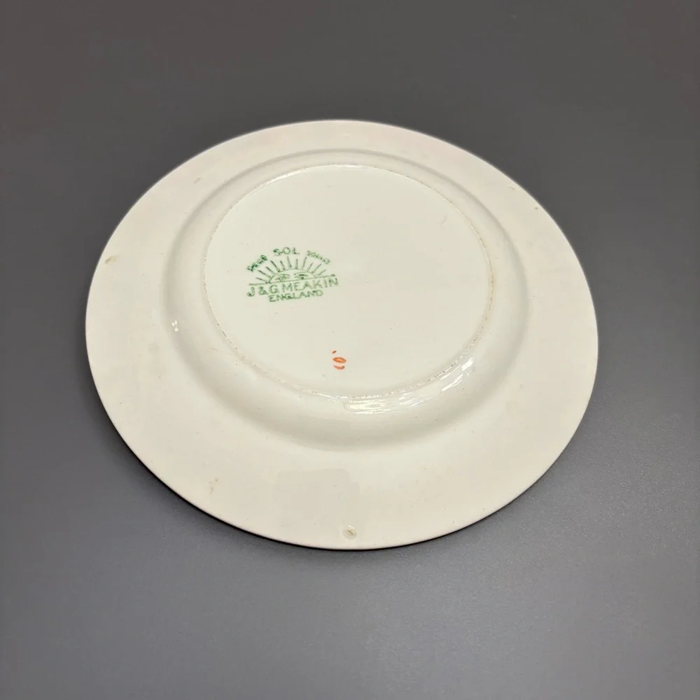JG MEAKIN appetiser plates 6” SOL SUN 391413 FLORAL lot of 4 VNTG made England
